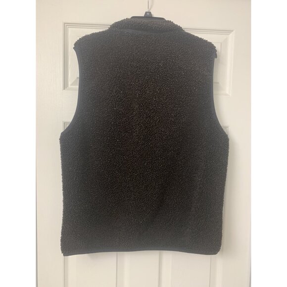 Abercrombie & Fitch L Black Sherpa Full-Zip Vest Casual Y2K - Picture 3 of 7